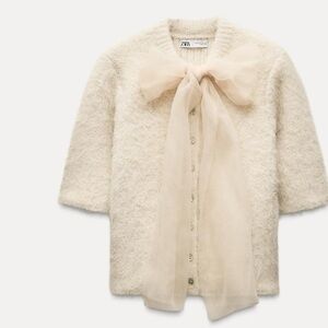 Zara Cream Sweater with Bow